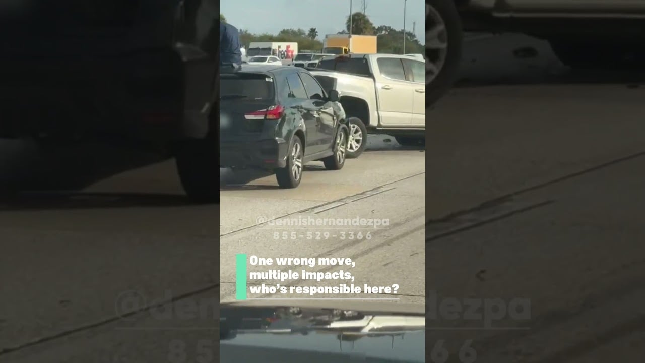 One wrong move, multiple impacts, who’s responsible here? #floridalaw #automobile