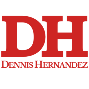 Red “DH” initials with the name “Dennis Hernandez” written in capital letters beneath, representing the Dennis Hernandez Injury Attorneys brand logo.