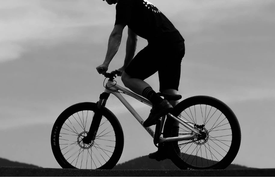 Cyclist Silhouette on Mountain Bike