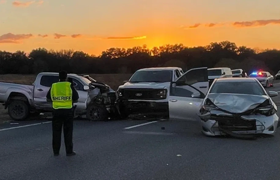 Crash scene on State Road 60 near Capps Road in Lake Wales after multi vehicle collision