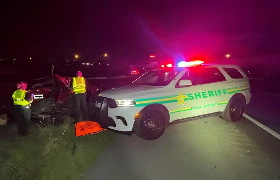 Polk County Sheriff's Office deputies investigating a serious nighttime vehicle crash on Interstate 4 near Haines City.