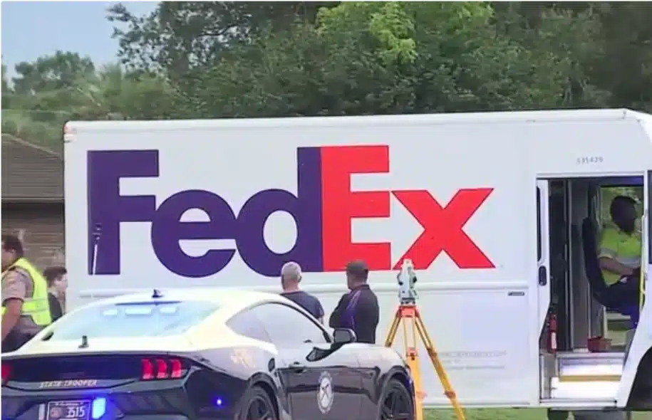 Florida Highway Patrol troopers investigate a crash involving a FedEx truck in Fort Pierce.